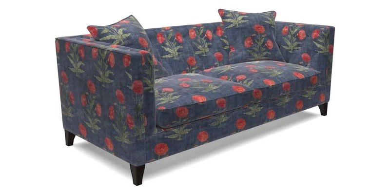 Haresfield 3 seater sofa in Whernside Spring Grass and Stockport Stripe Hunter 