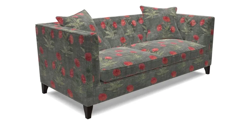Haresfield 3 seater sofa in Whernside Spring Grass and Stockport Stripe Hunter 