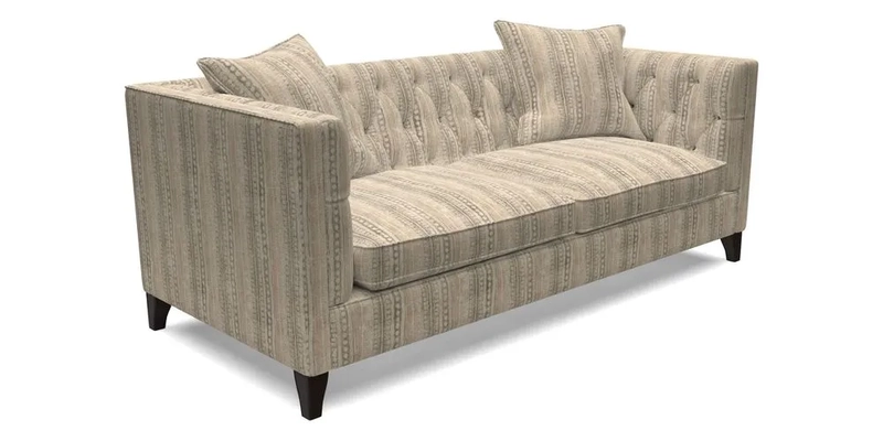Haresfield 3 seater sofa in Whernside Spring Grass and Stockport Stripe Hunter 