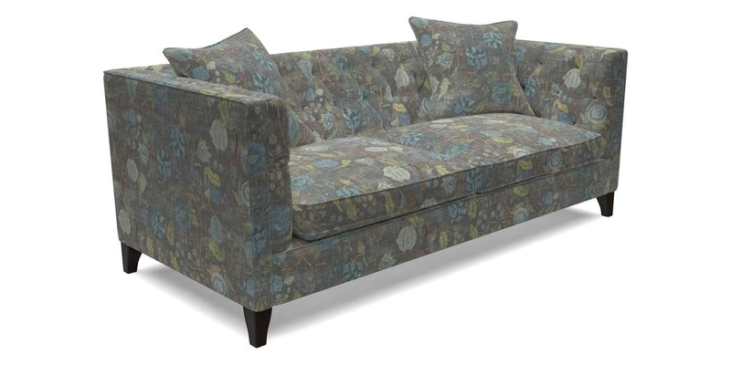 Haresfield 3 seater sofa in Whernside Spring Grass and Stockport Stripe Hunter 