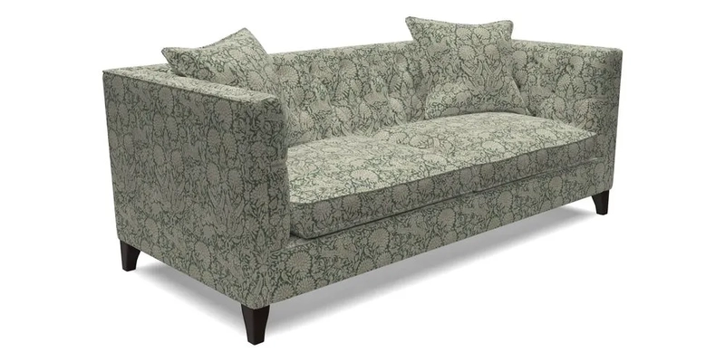 Haresfield 3 seater sofa in Whernside Spring Grass and Stockport Stripe Hunter 