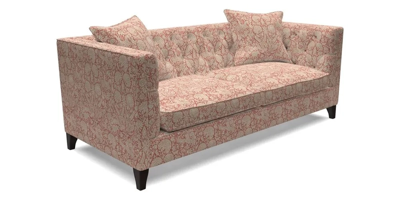Haresfield 3 seater sofa in Whernside Spring Grass and Stockport Stripe Hunter 