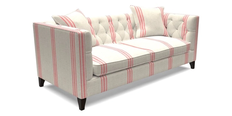 Haresfield 3 seater sofa in Whernside Spring Grass and Stockport Stripe Hunter 
