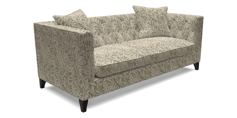 Haresfield 3 seater sofa in Whernside Spring Grass and Stockport Stripe Hunter 