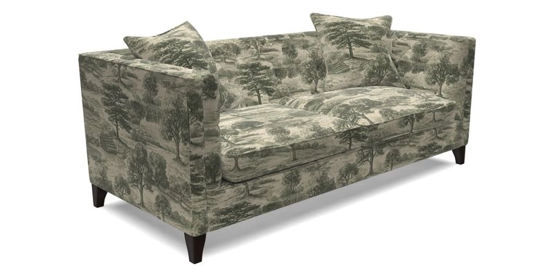 Haresfield 3 seater sofa in Whernside Spring Grass and Stockport Stripe Hunter 