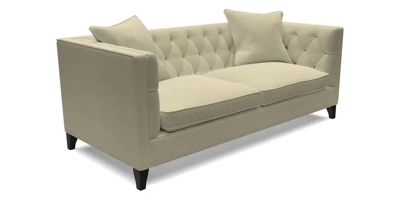 Haresfield 3 seater sofa in Whernside Spring Grass and Stockport Stripe Hunter 