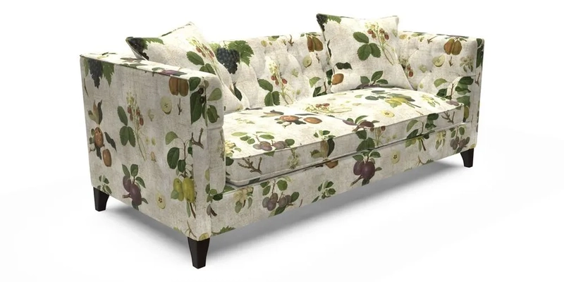 Haresfield 3 seater sofa in Whernside Spring Grass and Stockport Stripe Hunter 