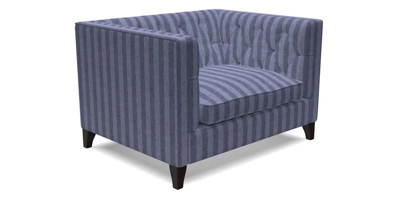 Haresfield Snuggler Dipped Arms in Mohair Lichen Seat Cushion in RHS Gertrude Jekyll Meadow Flower Olive and Scatters in RHS Gertrude Jekyll Folklore Olive