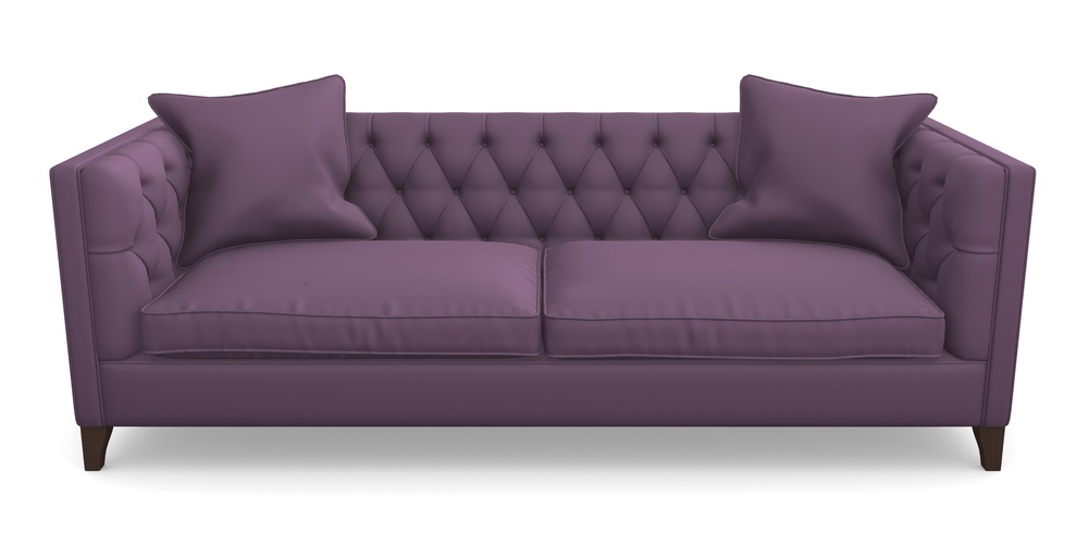 Product photograph of Haresfield 4 Seater Sofa In Clever Glossy Velvet - Blackcurrant from Sofas and Stuff Limited