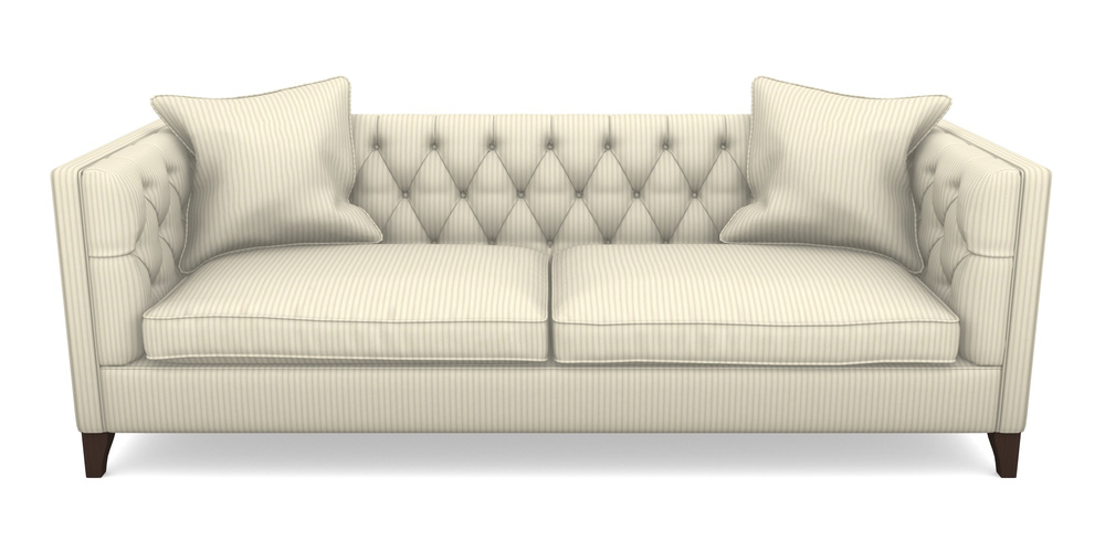 Product photograph of Haresfield 4 Seater Sofa In Cotton Stripe - Grey from Sofas and Stuff Limited