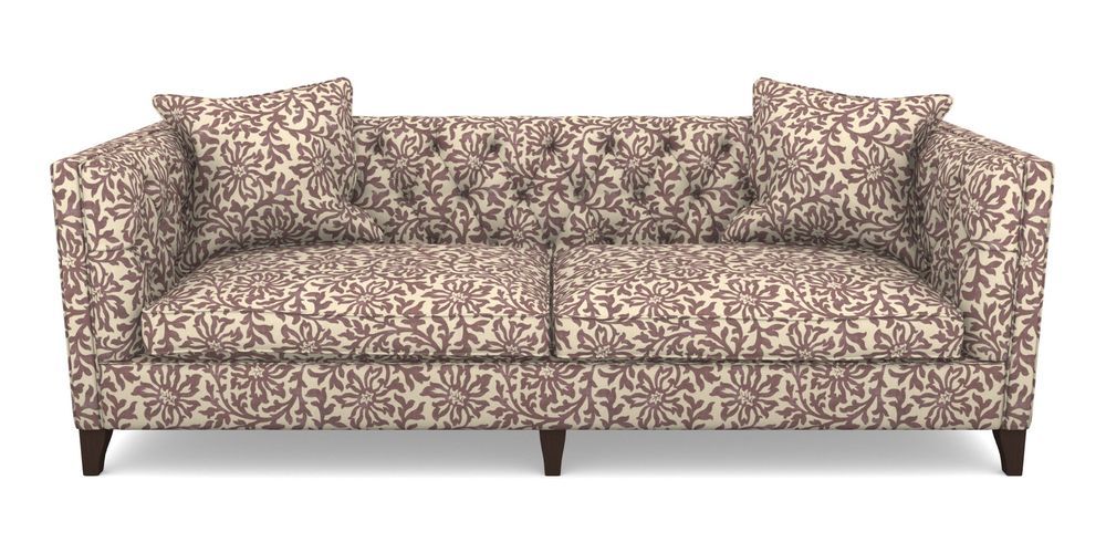 Product photograph of Haresfield 4 Seater Sofa In V A Brompton Collection - Floral Scroll - Cacao from Sofas and Stuff Limited