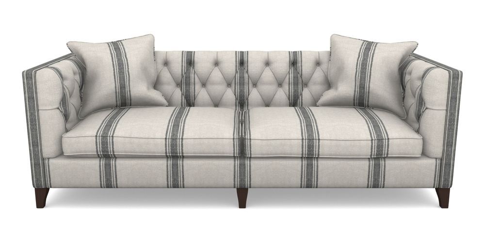 Product photograph of Haresfield 4 Seater Sofa In Flemish Stripe - Flemish Black from Sofas and Stuff Limited