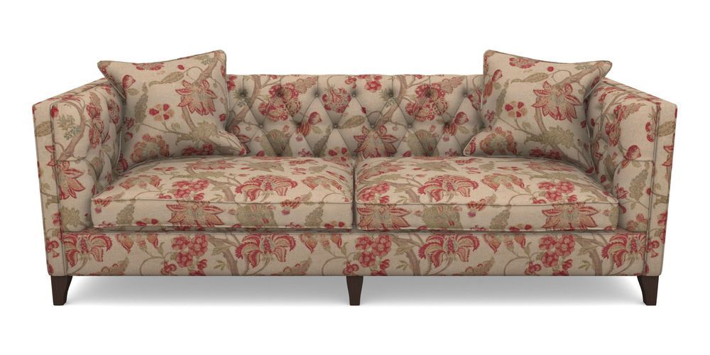 Product photograph of Haresfield 4 Seater Sofa In Floral Linen - Indienne T Rosso from Sofas and Stuff Limited