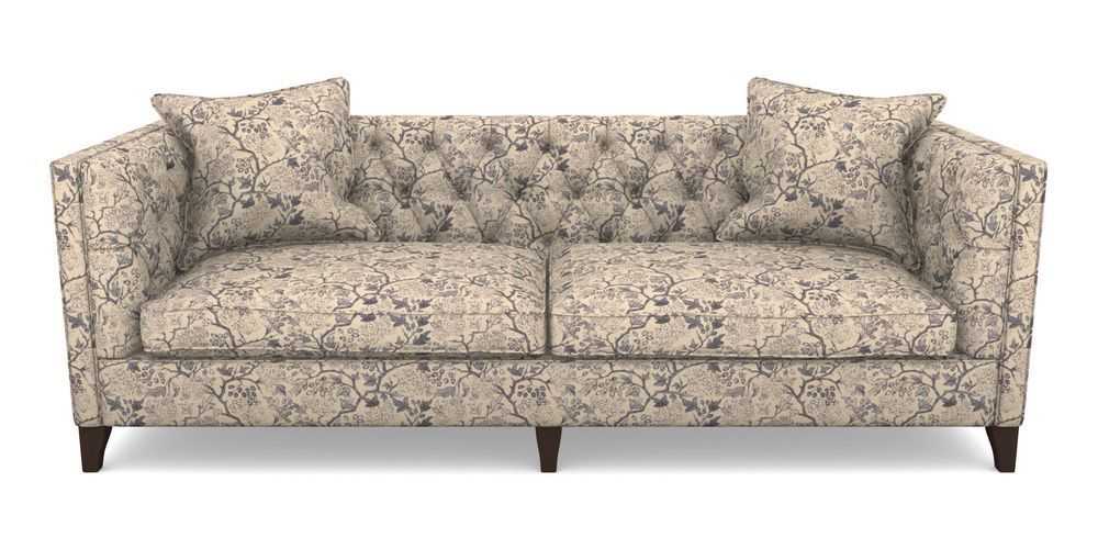 Product photograph of Haresfield 4 Seater Sofa In Rhs Collection - Gertrude Jekyll Linen Cotton Blend - Navy from Sofas and Stuff Limited