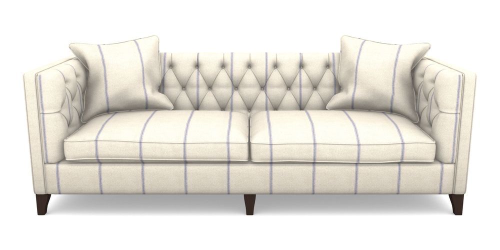 Product photograph of Haresfield 4 Seater Sofa In Grain Sack Stripe - Blue from Sofas and Stuff Limited