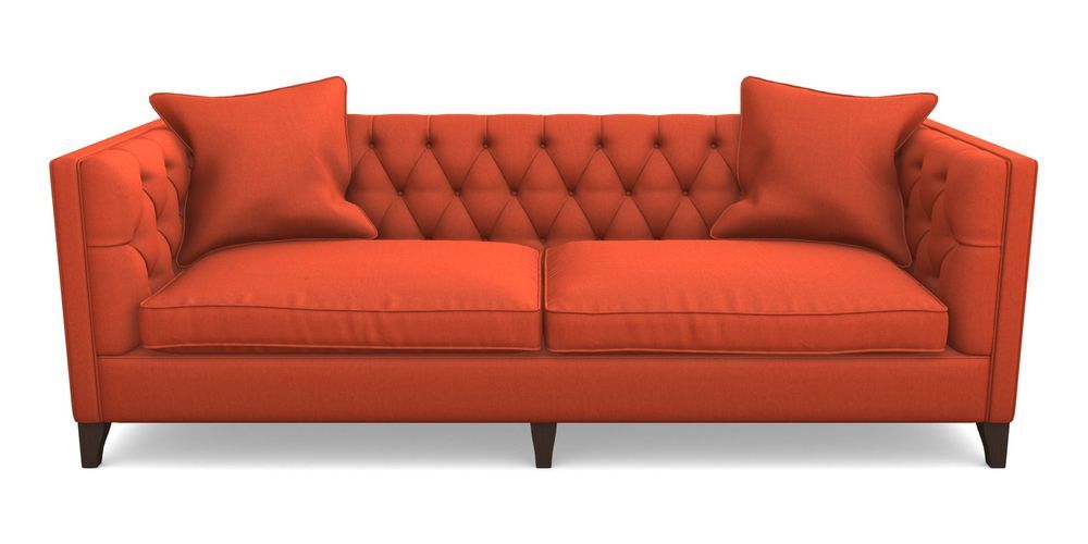 Product photograph of Haresfield 4 Seater Sofa In House Velvet - Terracotta from Sofas and Stuff Limited