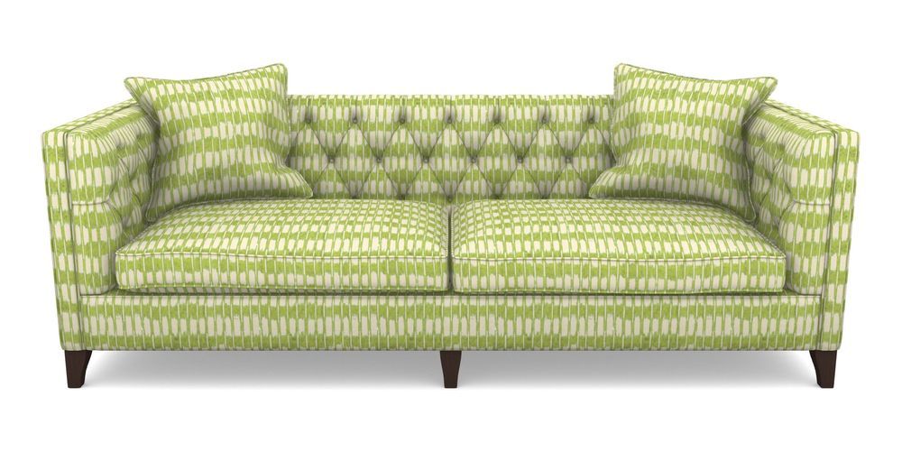 Product photograph of Haresfield 4 Seater Sofa In V A Brompton Collection - Ikat - Lime from Sofas and Stuff Limited