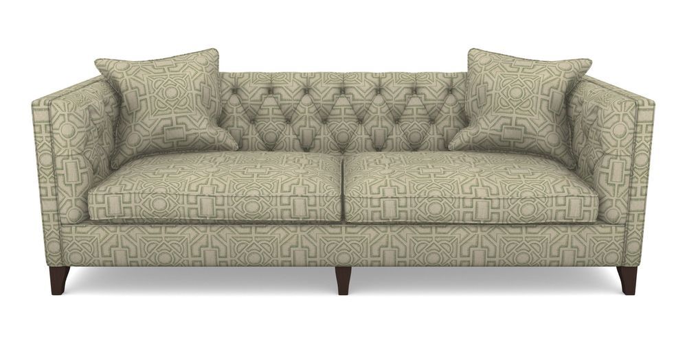 Product photograph of Haresfield 4 Seater Sofa In Rhs Collection - Large Knot Garden Linen - Green from Sofas and Stuff Limited