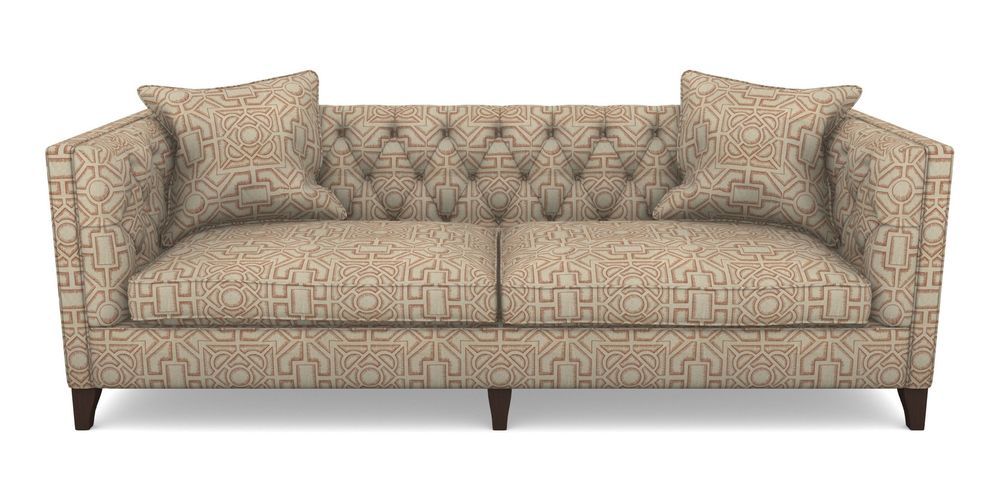 Product photograph of Haresfield 4 Seater Sofa In Rhs Collection - Large Knot Garden Linen - Terracotta from Sofas and Stuff Limited