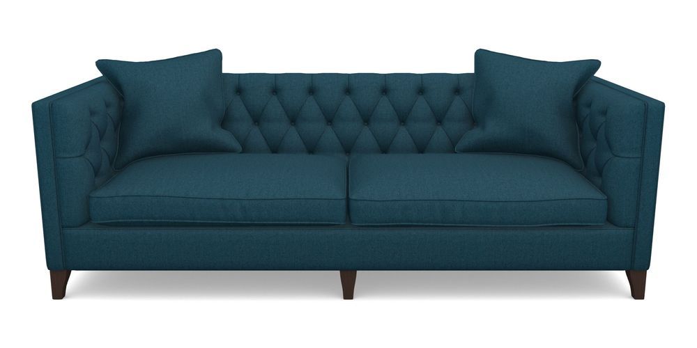 Product photograph of Haresfield 4 Seater Sofa In Plain Linen Cotton - Ink Pot from Sofas and Stuff Limited