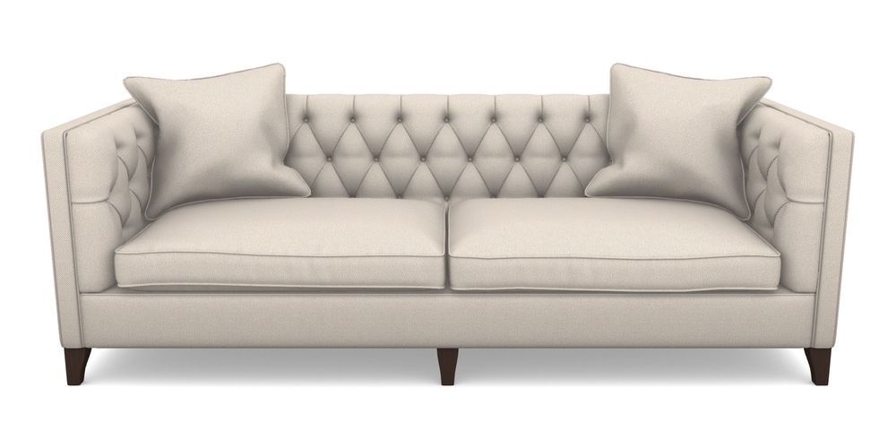 Product photograph of Haresfield 4 Seater Sofa In Two Tone Plain - Biscuit from Sofas and Stuff Limited