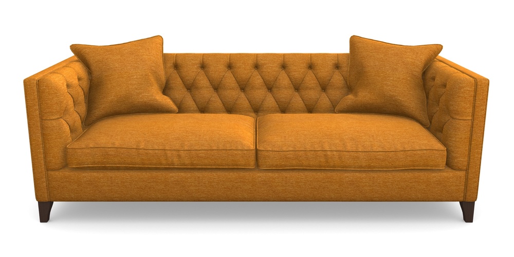 Product photograph of Haresfield 4 Seater Sofa In Textured Velvet - Turmeric from Sofas and Stuff Limited