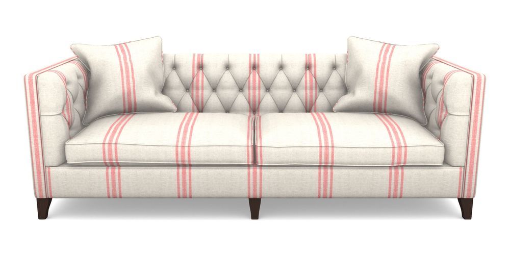 Product photograph of Haresfield 4 Seater Sofa In Walloon Linen - Red from Sofas and Stuff Limited