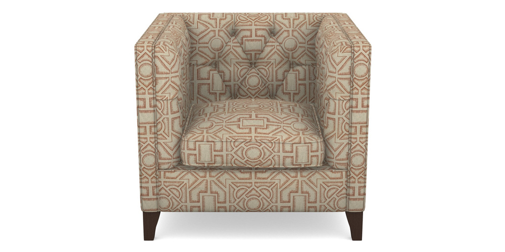 Product photograph of Haresfield Chair In Rhs Collection - Large Knot Garden Linen - Terracotta from Sofas and Stuff Limited