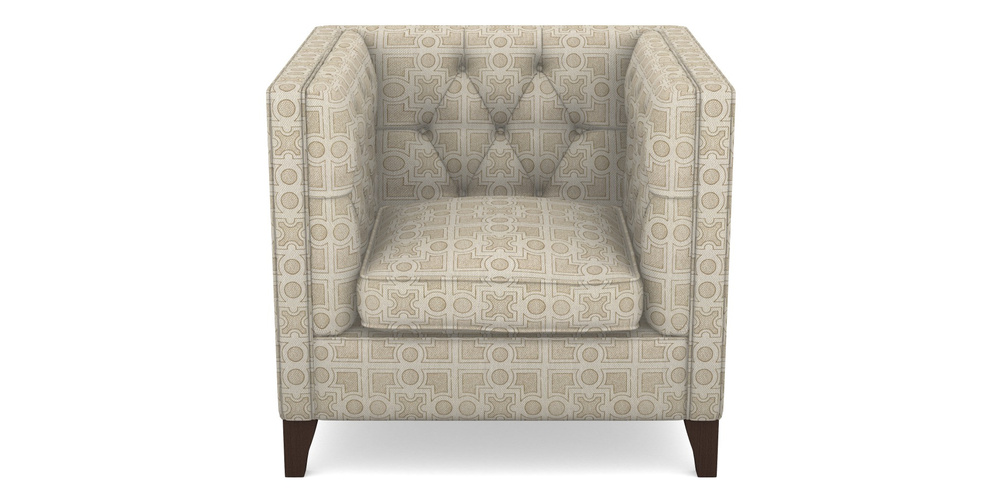 Product photograph of Haresfield Chair In Rhs Collection - Small Knot Garden Cotton Weave - Gold from Sofas and Stuff Limited