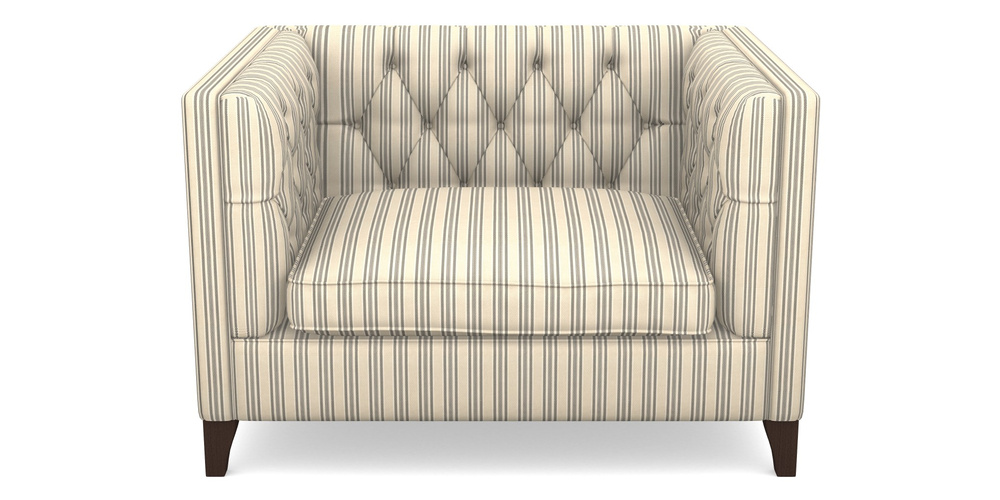 Product photograph of Haresfield Snuggler In Cloth 22 - Racing Stripes Ayr - Charcoal from Sofas and Stuff Limited