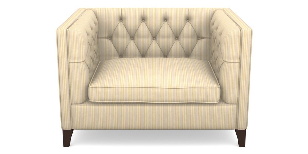 Product photograph of Haresfield Snuggler In Cloth 22 - Racing Stripes Ayr - Lemon from Sofas and Stuff Limited