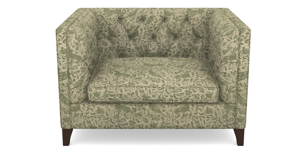 Product photograph of Haresfield Snuggler In V A Drawn From Nature - Bird And Rabbit - Light Green from Sofas and Stuff Limited