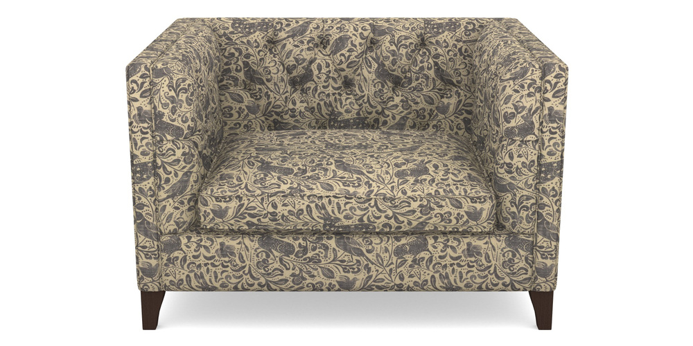 Product photograph of Haresfield Snuggler In V A Drawn From Nature - Bird And Rabbit - Navy from Sofas and Stuff Limited