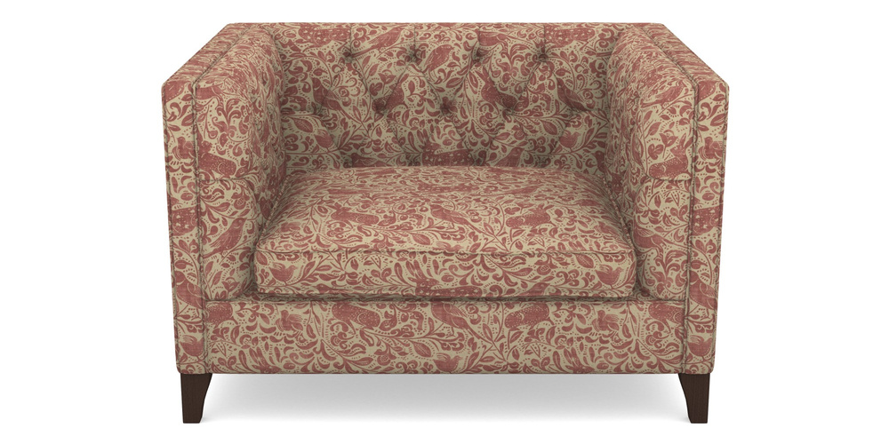 Product photograph of Haresfield Snuggler In V A Drawn From Nature - Bird And Rabbit - Red from Sofas and Stuff Limited