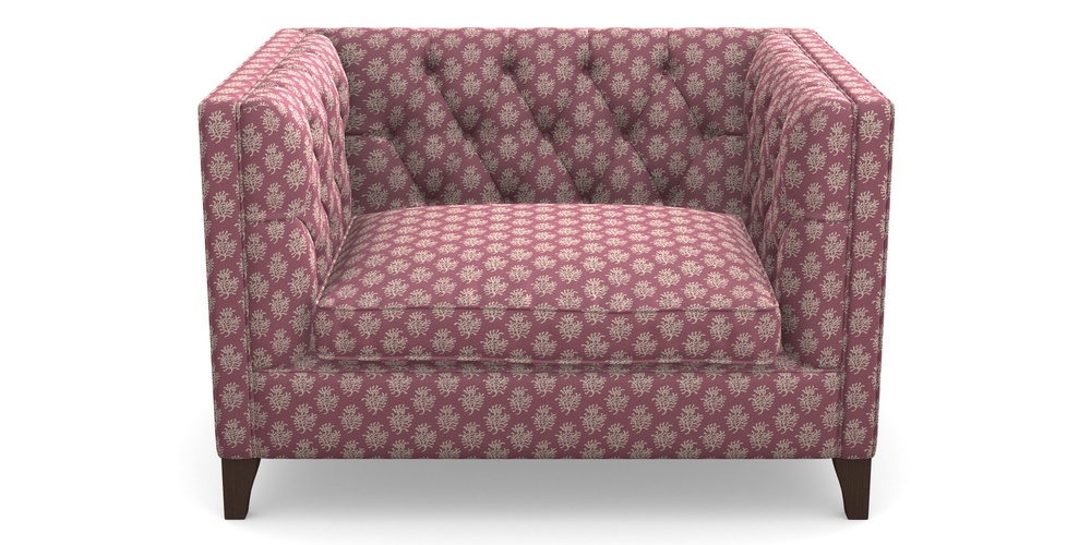 Product photograph of Haresfield Snuggler In Cloth 21 - Coral 1 - Cassis from Sofas and Stuff Limited