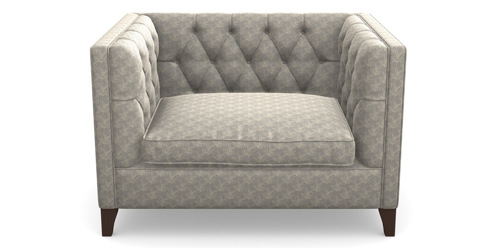 Product photograph of Haresfield Snuggler In Cloth 21 - Decorative Leaf - Magnesium from Sofas and Stuff Limited