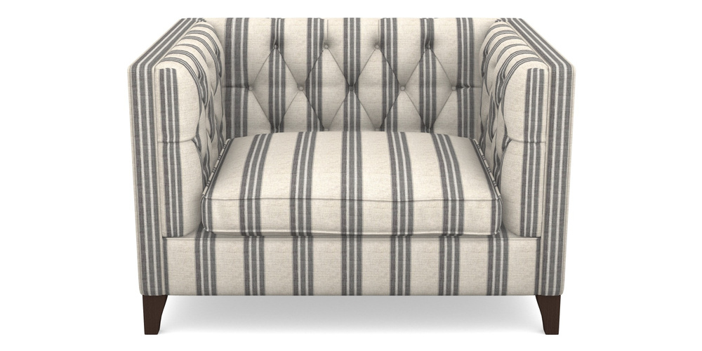 Product photograph of Haresfield Snuggler In Cloth 18 Stripes - Bengal - Bible Black from Sofas and Stuff Limited