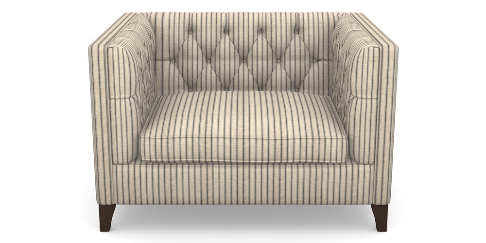 Product photograph of Haresfield Snuggler In Cloth 18 Stripes - Ticking - Bible Black from Sofas and Stuff Limited