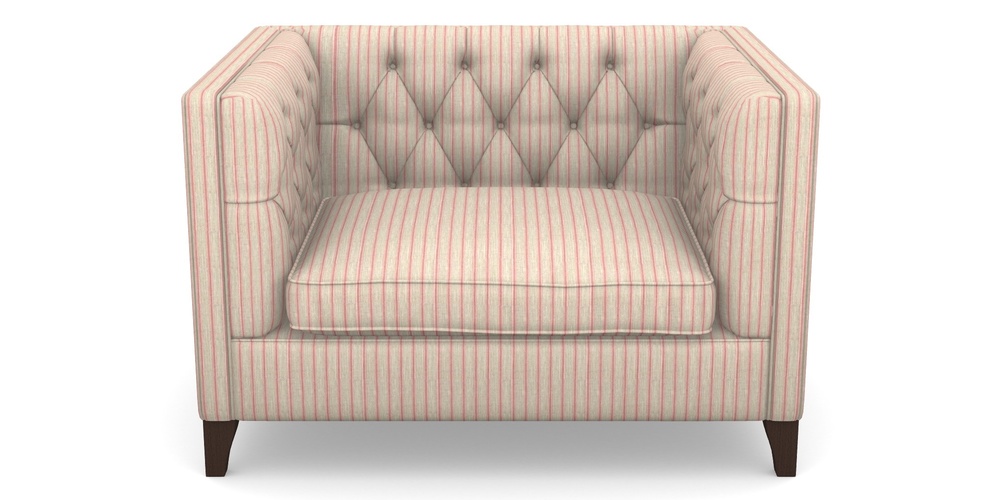 Product photograph of Haresfield Snuggler In Cloth 18 Stripes - Ticking - Cranberry from Sofas and Stuff Limited