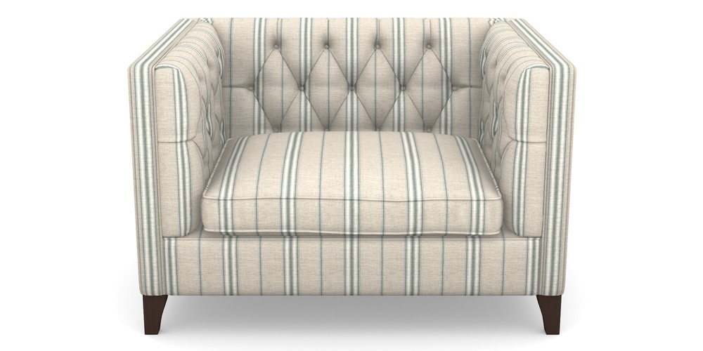 Product photograph of Haresfield Snuggler In Cloth 18 Stripes - Regimental - Basil from Sofas and Stuff Limited