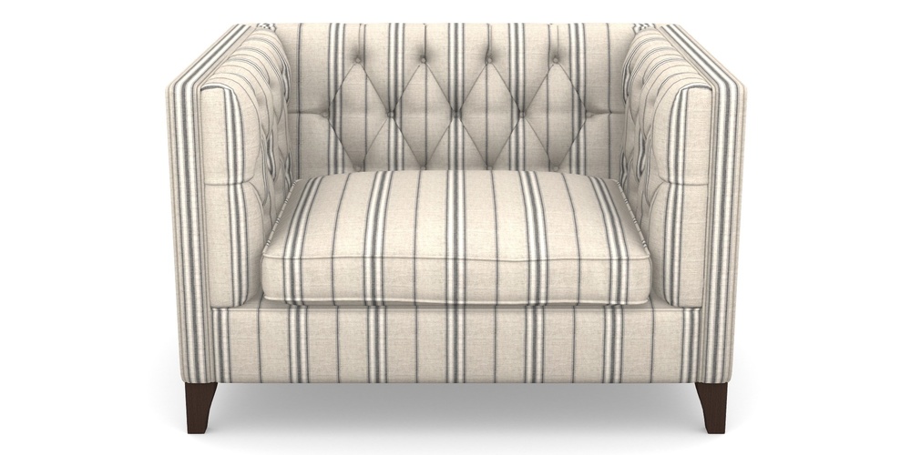 Product photograph of Haresfield Snuggler In Cloth 18 Stripes - Regimental - Bible Black from Sofas and Stuff Limited