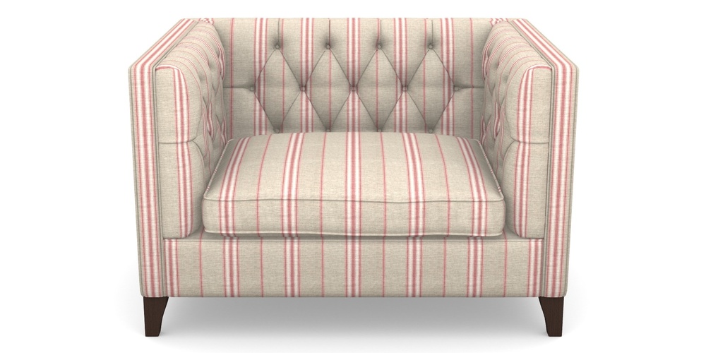 Product photograph of Haresfield Snuggler In Cloth 18 Stripes - Regimental - Cranberry from Sofas and Stuff Limited