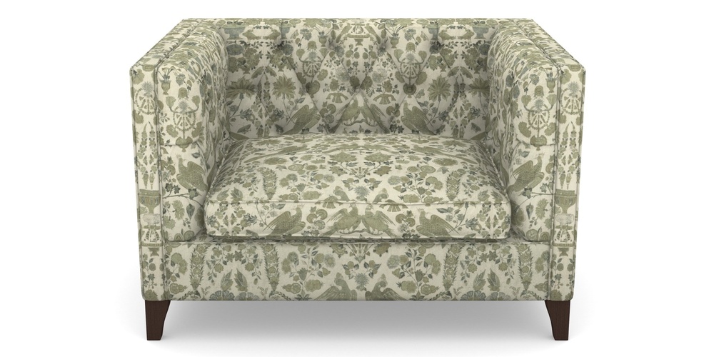 Product photograph of Haresfield Snuggler In V A Brompton Collection - Coromandel - Basil from Sofas and Stuff Limited