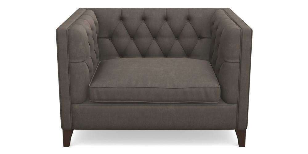 Product photograph of Haresfield Snuggler In Clever Tough And Eco Velvet - Chrome from Sofas and Stuff Limited