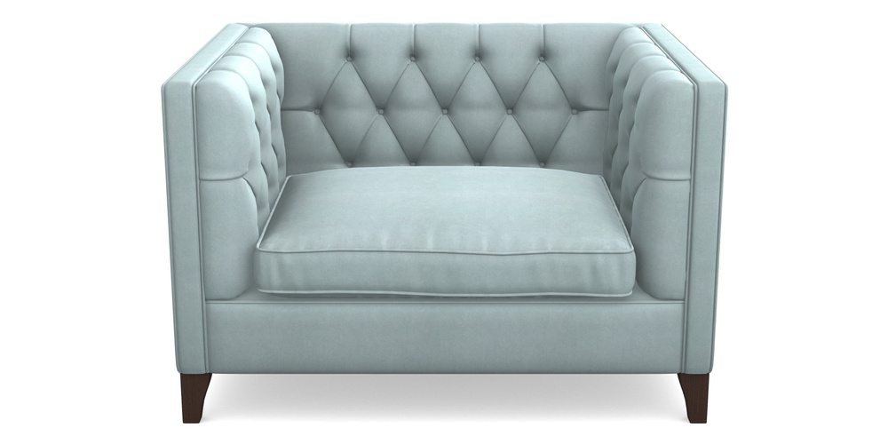 Product photograph of Haresfield Snuggler In Clever Tough And Eco Velvet - Mineral from Sofas and Stuff Limited