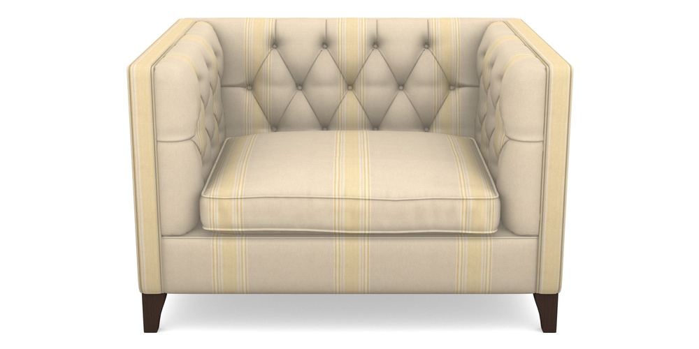 Product photograph of Haresfield Snuggler In Cloth 22 - Racing Stripes Cheltenham - Lemon from Sofas and Stuff Limited