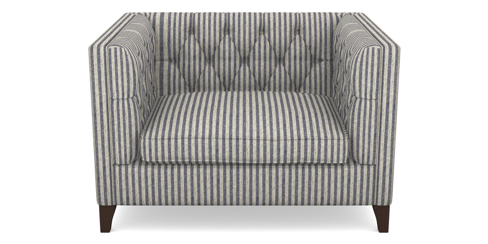 Product photograph of Haresfield Snuggler In Cloth 22 - Pinstripe - Deep Water from Sofas and Stuff Limited