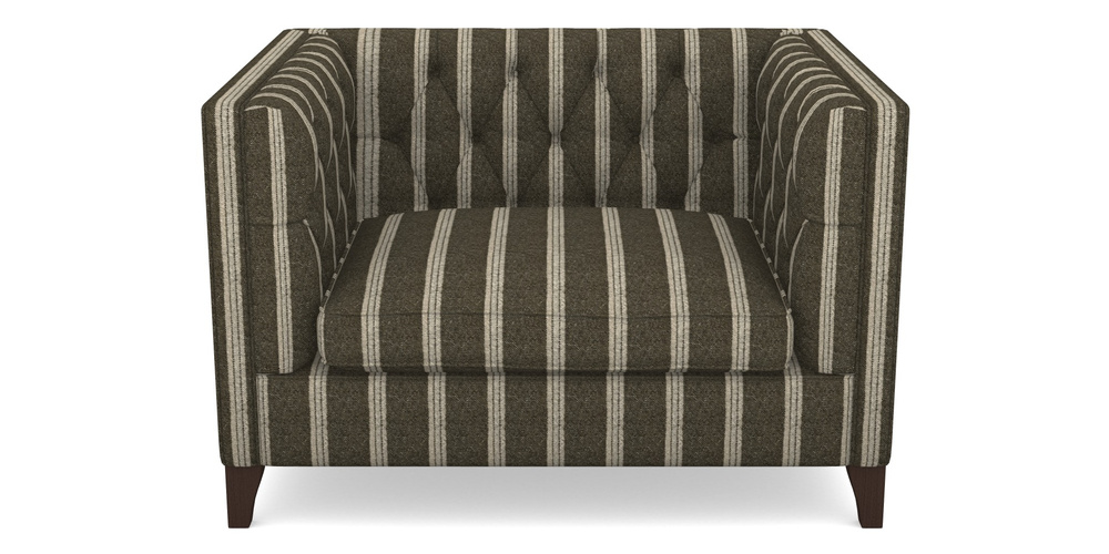 Product photograph of Haresfield Snuggler In Cloth 20 - Design 2 - Olive Stripe from Sofas and Stuff Limited