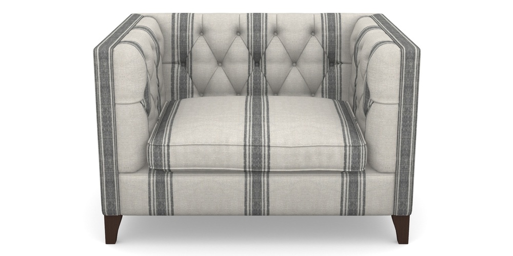 Product photograph of Haresfield Snuggler In Flemish Stripe - Flemish Black from Sofas and Stuff Limited