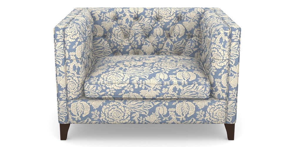 Product photograph of Haresfield Snuggler In V A Brompton Collection - Flowering Kale - Morning Blue from Sofas and Stuff Limited